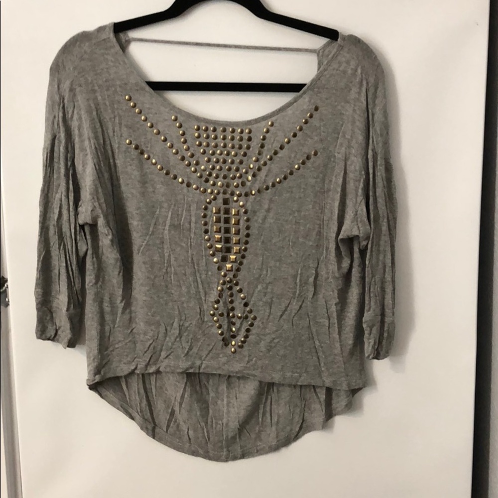 Daytrip Gray Hi-Lo Flowy Top